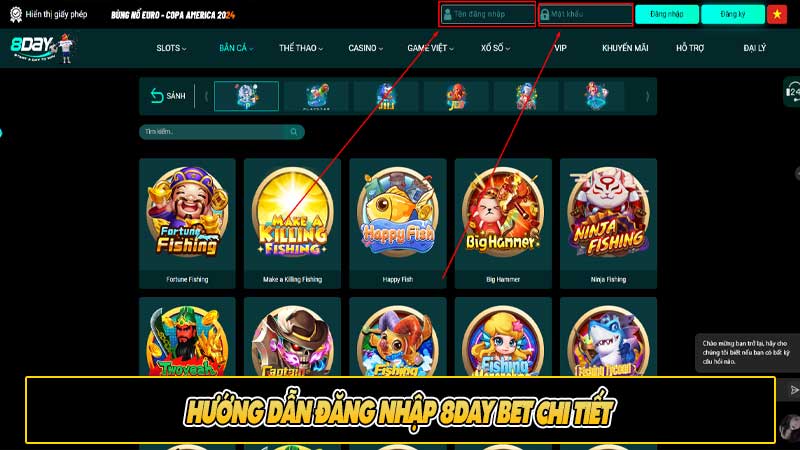 Hướng dẫn đăng nhập 8day bet chi tiết