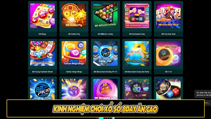 Kinh nghiệm chơi xổ số 8day ăn cao